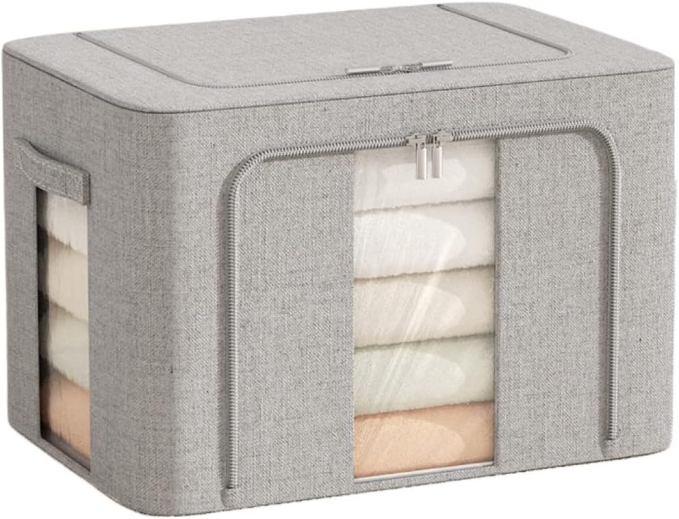 楽天大森麗萱衣装ケース 収納ボックス 大容量 衣類収納 防塵 防湿 無臭 綿麻 収納ケース 洋服 ワードローブ ベッド下収納 隙間収納 クローゼット収納 寝室収納 衣類 洋服 布団 折りたたみ 布製 取っ手付き