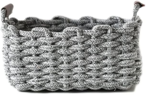 収納かご 持ち手付き S おもちゃ収納 タオル収納 小物収納 雑貨収納 収納ケース バスケット ロープバスケット シンプル コットンロープバスケット 収納バスケット 収納ボックス おしゃれ 長方形 ナ