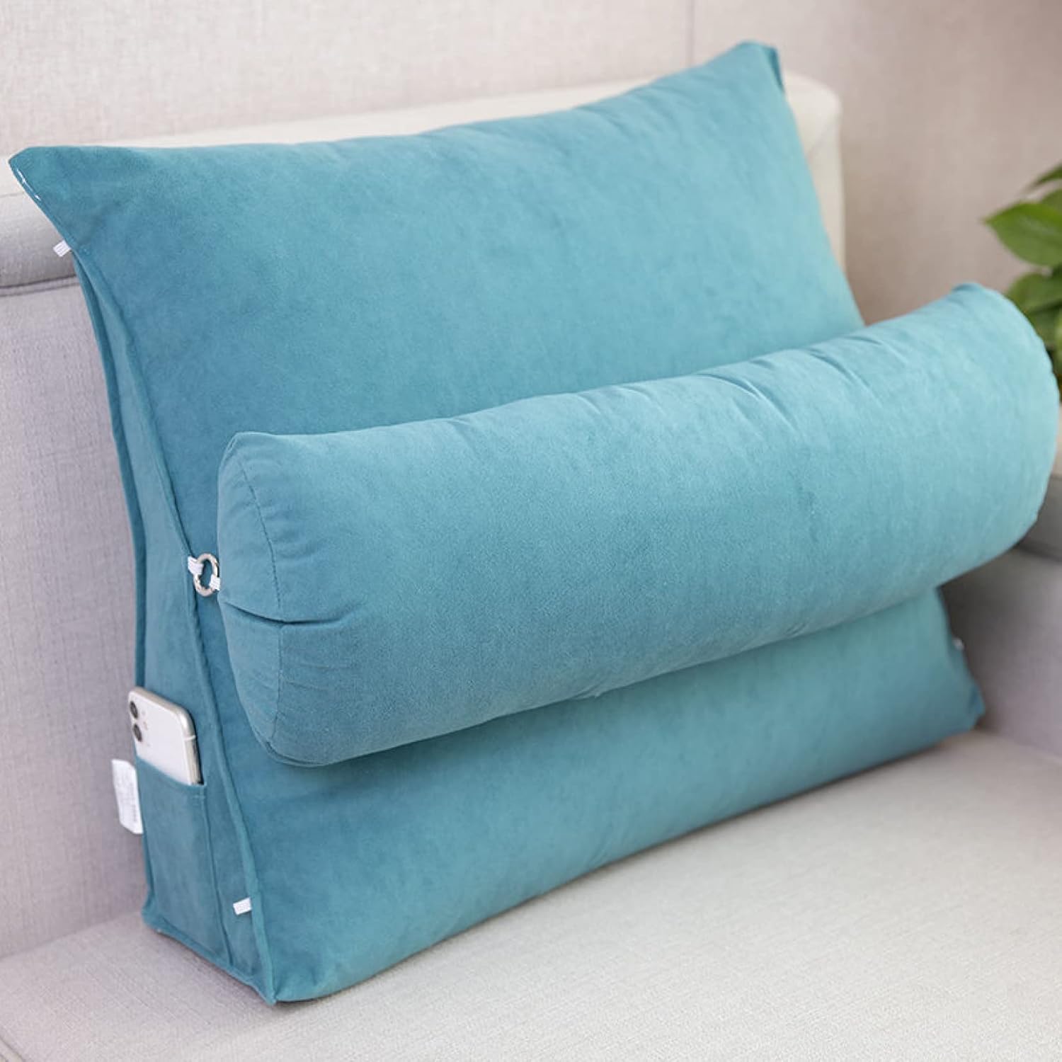 ヘッドボード 背もたれクッション ヘッドボード 大きい ロング ごろ寝 可愛い 椅子 ソファー用 ヘッド クッション 低反発 腰枕 無地 洗える 様式12 80*50*20cm 癒し ふわふわ 三角枕