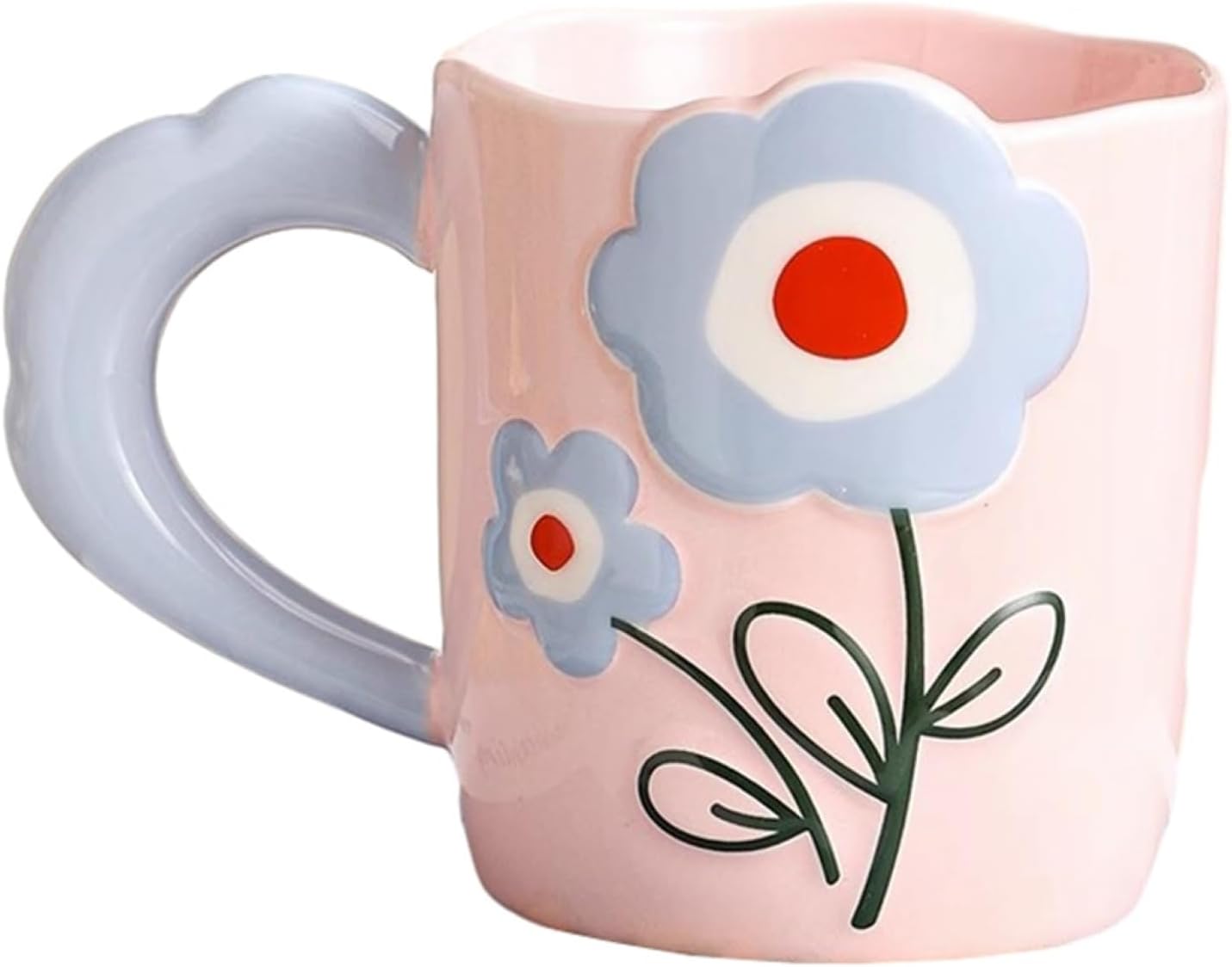 花柄 陶器 カップ 375ml 軽量 可愛い 御洒落 マグカップ 北欧風 カフェ 珈琲 紅茶 緑茶 ティーカップ 喫茶店 誕生日 ギフト プレゼント 結婚祝い 焼き物 洗いやすい おしゃれ 食器 カッ