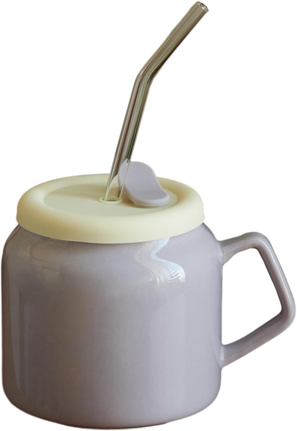 マグカップ 陶器 580ml 蓋付き ストロー付き 可愛い おしゃれ 耐冷 耐熱 コーヒー ミルク 紅茶 水 食器 朝食 オフィス 家庭用 誕生日 クリスマス ギフト プレゼント ウォーターカップ テ