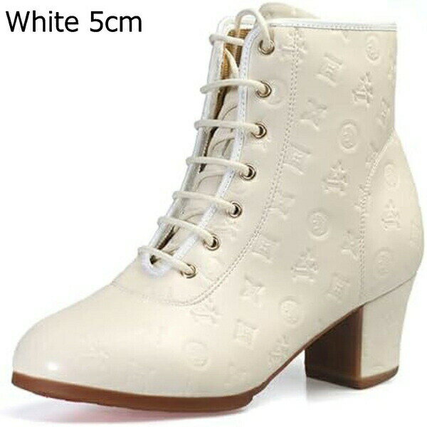 女性のダンスアンクルブーツヒールレースアップスニーカー社交ジャズラテン靴パフォーマンスプロの練習..