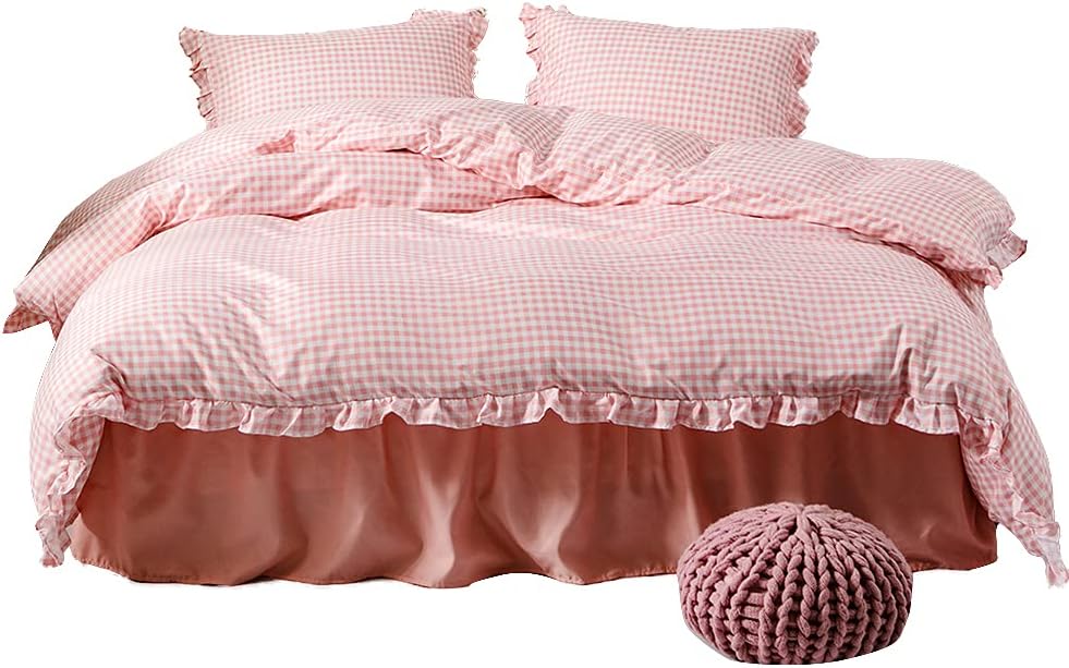 布団カバー シングル 3点セット ベッドカバー シーツカバー 掛け布団カバー ベッドスカート ベットカバー 枕カバー 寝具カバー シーツセット カバーセット ベッド用 布団用 洗い替え フリル付き 速(3)