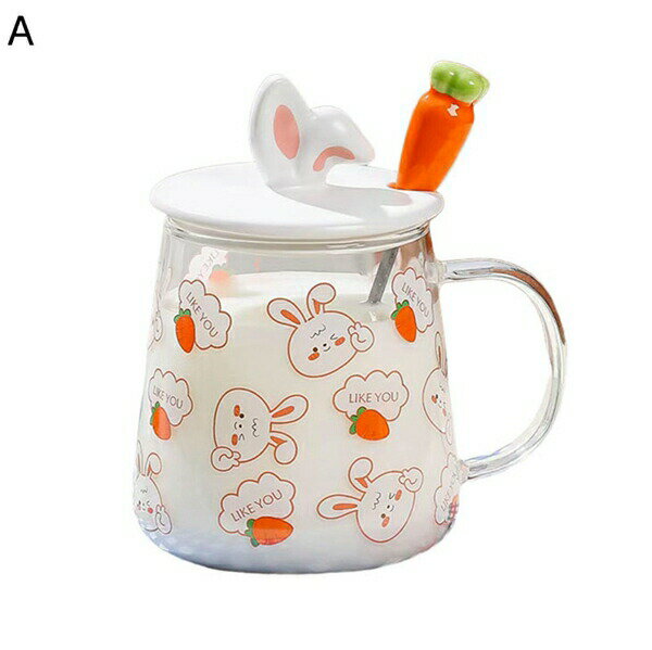 可愛いマグカップ大きめウサギ柄透明...