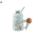 マグカップ 陶器 蓋付き コーヒーカップ 450ml スプーン付き セット おしゃれ 紅茶 コーヒー ジュース 牛乳 水カップ プレゼント 結婚祝い 大人 女の子 男の子 可愛い 耐熱 ティーカップ お茶カップ 牛乳カップ