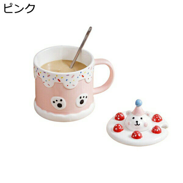 マグカップ 陶器 大きめ コーヒーカップ 450ml 蓋付 スプーン付き おしゃれ お茶 コーヒー ジュース 牛乳 水カップ おしゃれ 家庭用 オフィス プレゼント 可愛い 耐熱 ティーカップ お茶カップ 牛乳カップ
