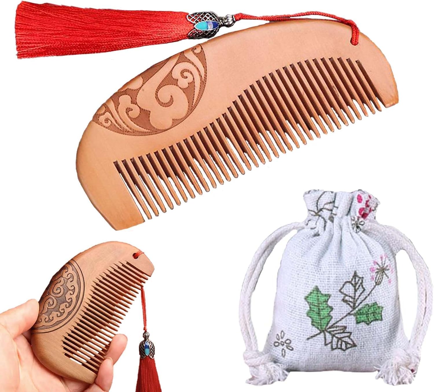 つげ櫛 ツゲの櫛 くし 持ち運び 櫛 クシ 櫛 開運 収納袋が付属しております天然生しぼり100％椿油 つげの櫛 静電気防止 頭部血行促進 本つげ櫛 椿油 本ツゲ 静電気 枝毛 赤外線 対策のサムネイル