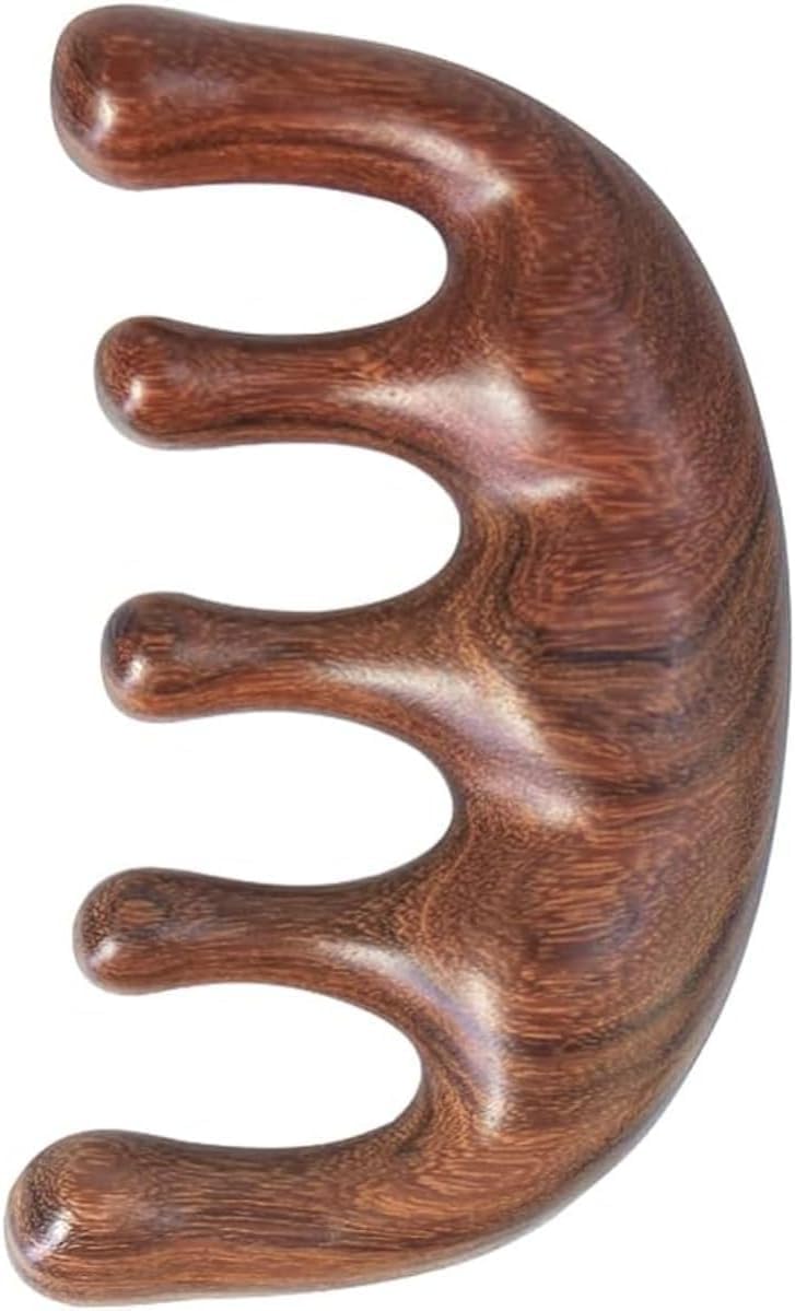 マッサージコーム 梳子 檀木櫛 くし 頭皮マッサージ ヘアケア 経絡マッサージ 頭皮 顔 首 デコルテ用 ..