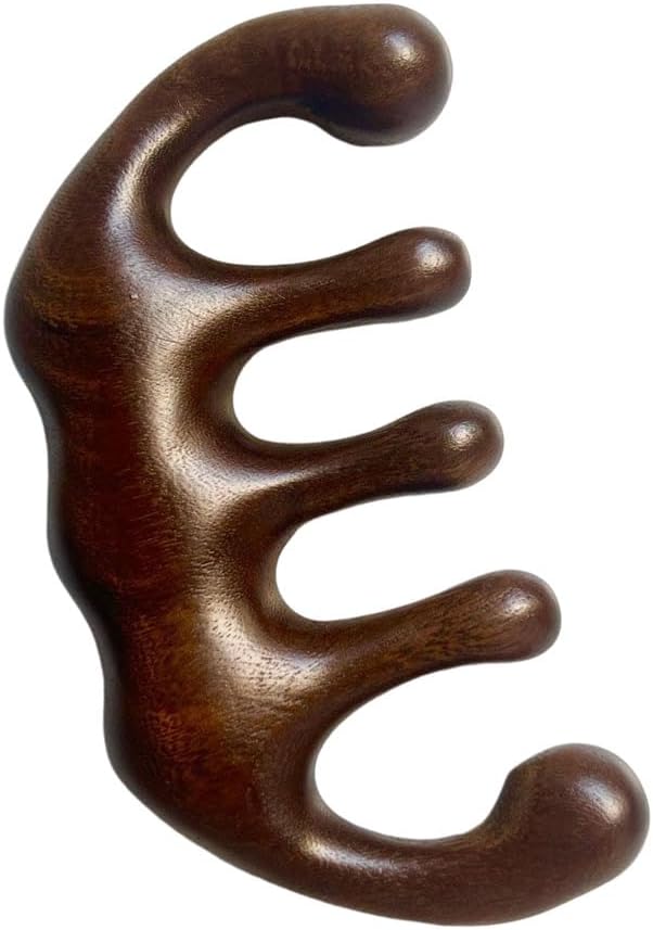 マッサージコーム 檀木櫛 経絡マッサージ 頭皮マッサージ ヘアケア 天然木製 頭皮 顔 デコルテ用 頭皮..