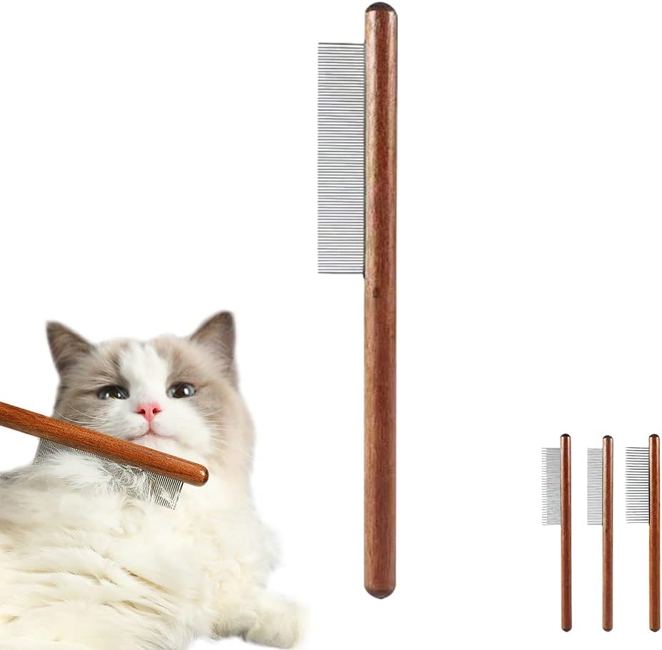 猫 犬コーム ペット美容ブラシ 脱毛コーム 長毛短毛兼用 肌に負担をかけない お手入れも簡単 ステンレ..