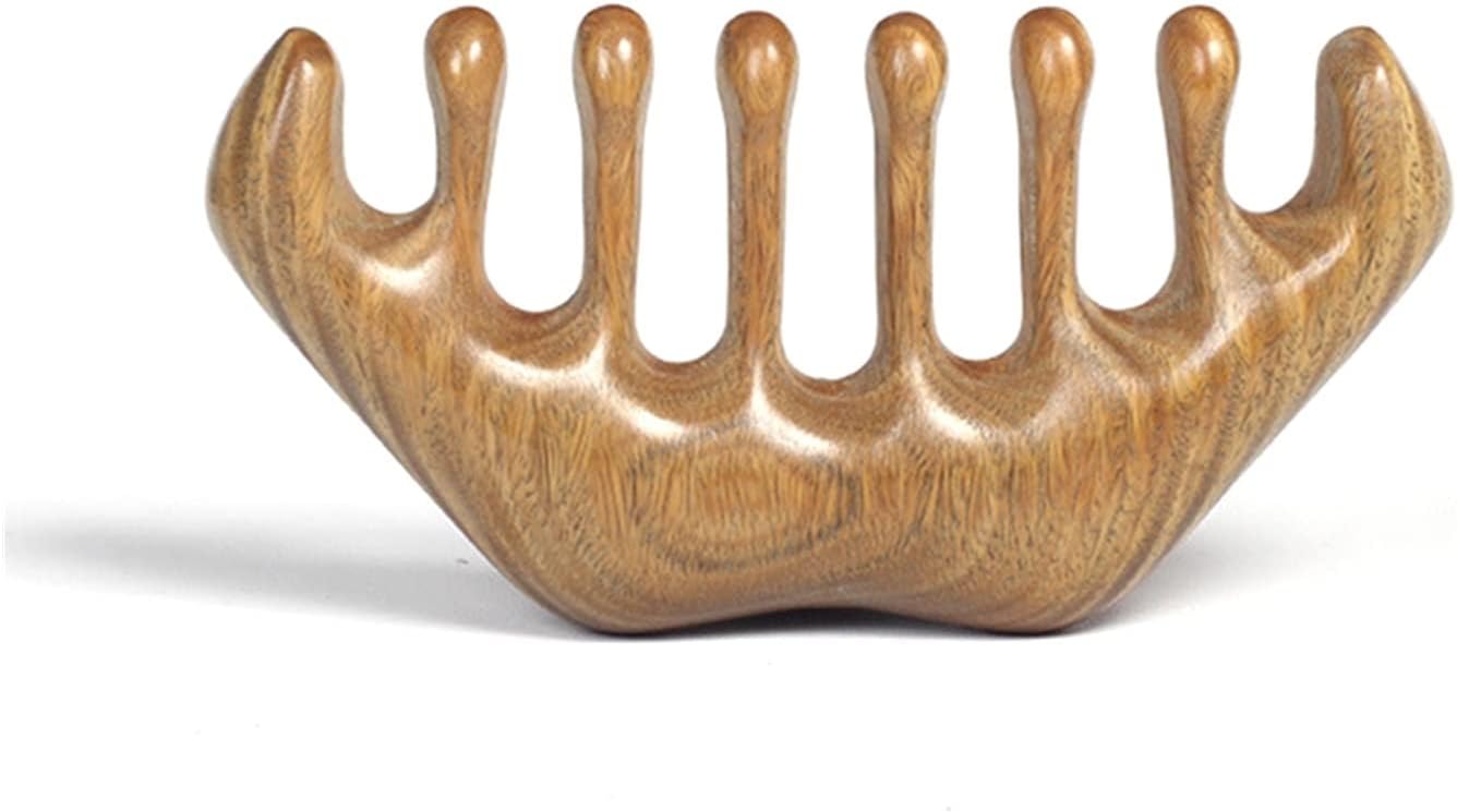 木製櫛 グリーンサンダルウッド櫛木製の髪の櫛のヘアケア木製ブラシ櫛