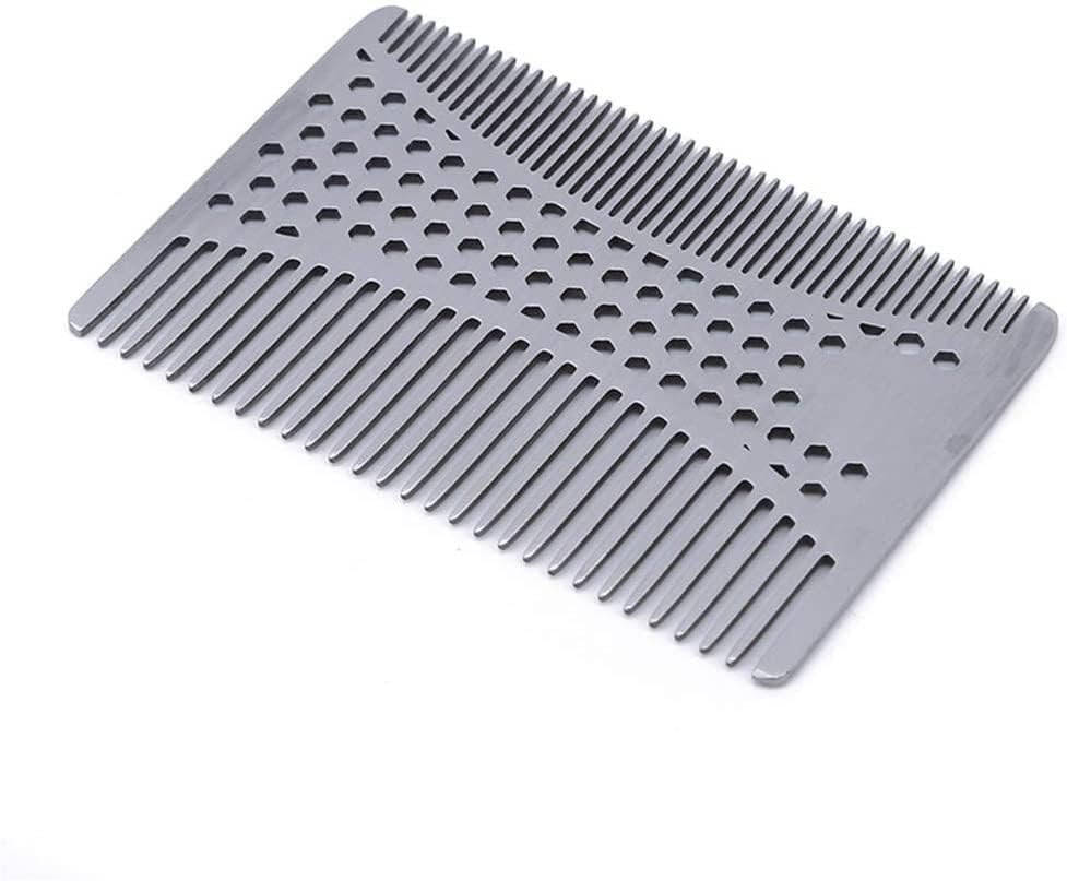 ヘアスタイルウォレットコームメタルヘア＆ビアードスリム耐久性ステンレススチールポケットコームアン..