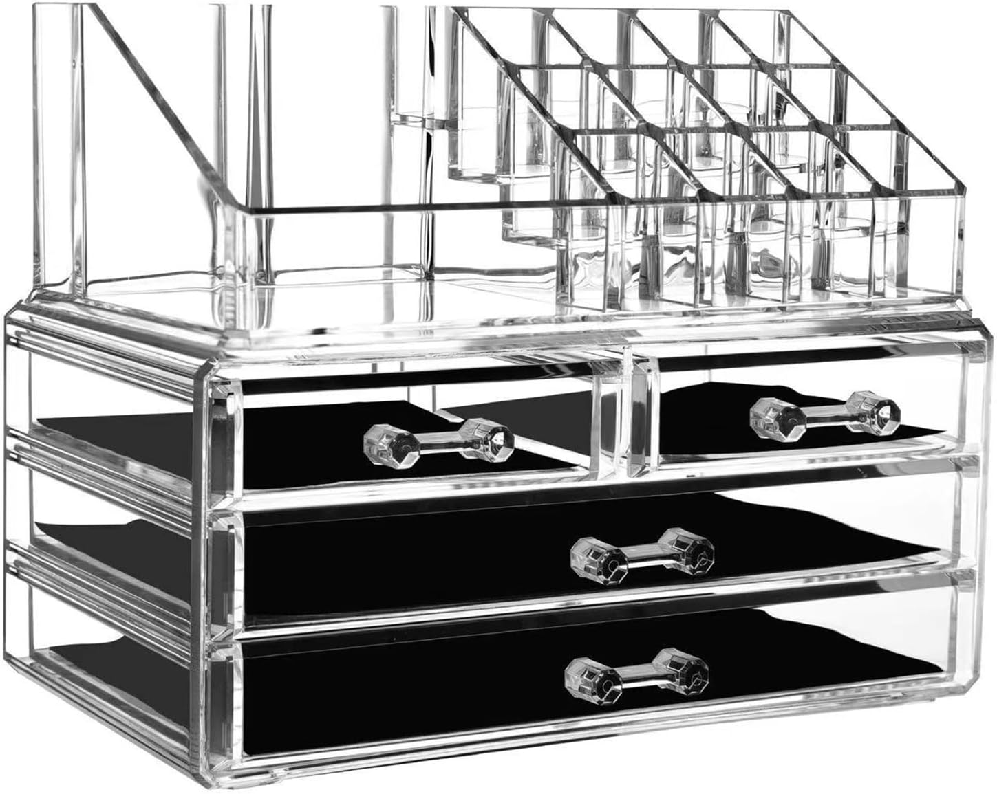化粧品収納ボックス アクリルケース ?面收?盒 口?架子 ネイル卓上収納 メイク道具入れ レディース ジュ..