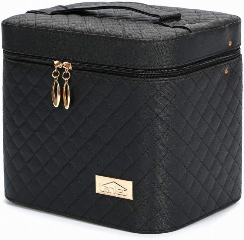 メイクボックス コスメボックス 大容量 化粧箱 収納ケース 小物入 ブラック ミラー付