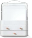 大容量 メイクボックス コスメボックス 化粧品収納 メイクケース 便利な取っ手付き White