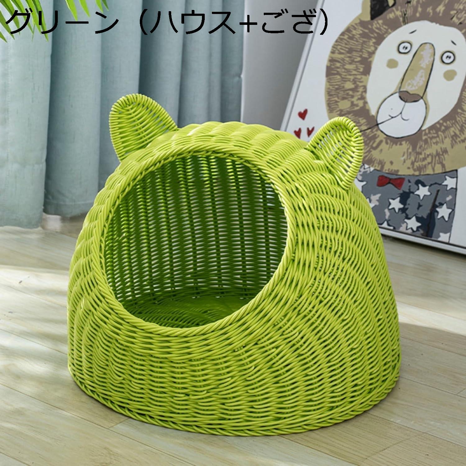 【全店通用25％OFFクーポン】猫 ハウス キャットハウス 藤編み 通気性 おしゃれ 耐久性 インテリア 洗える 四季通用 お手入れ簡単 ひんやり 猫 小型犬 手編み猫ちぐら 猫 ベッド ペットハウス 小動物用ケージ ペット