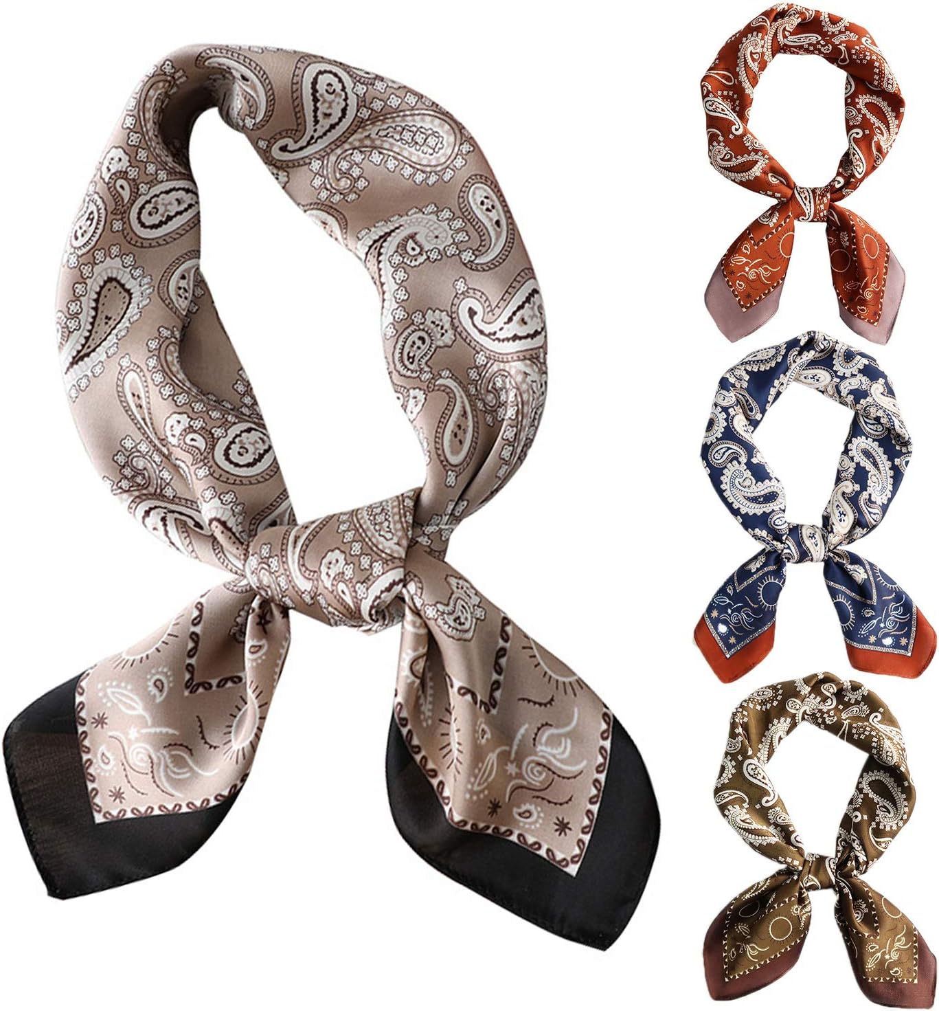 シルクスカーフレディースお洒落カジュアル 正方形 巻き方