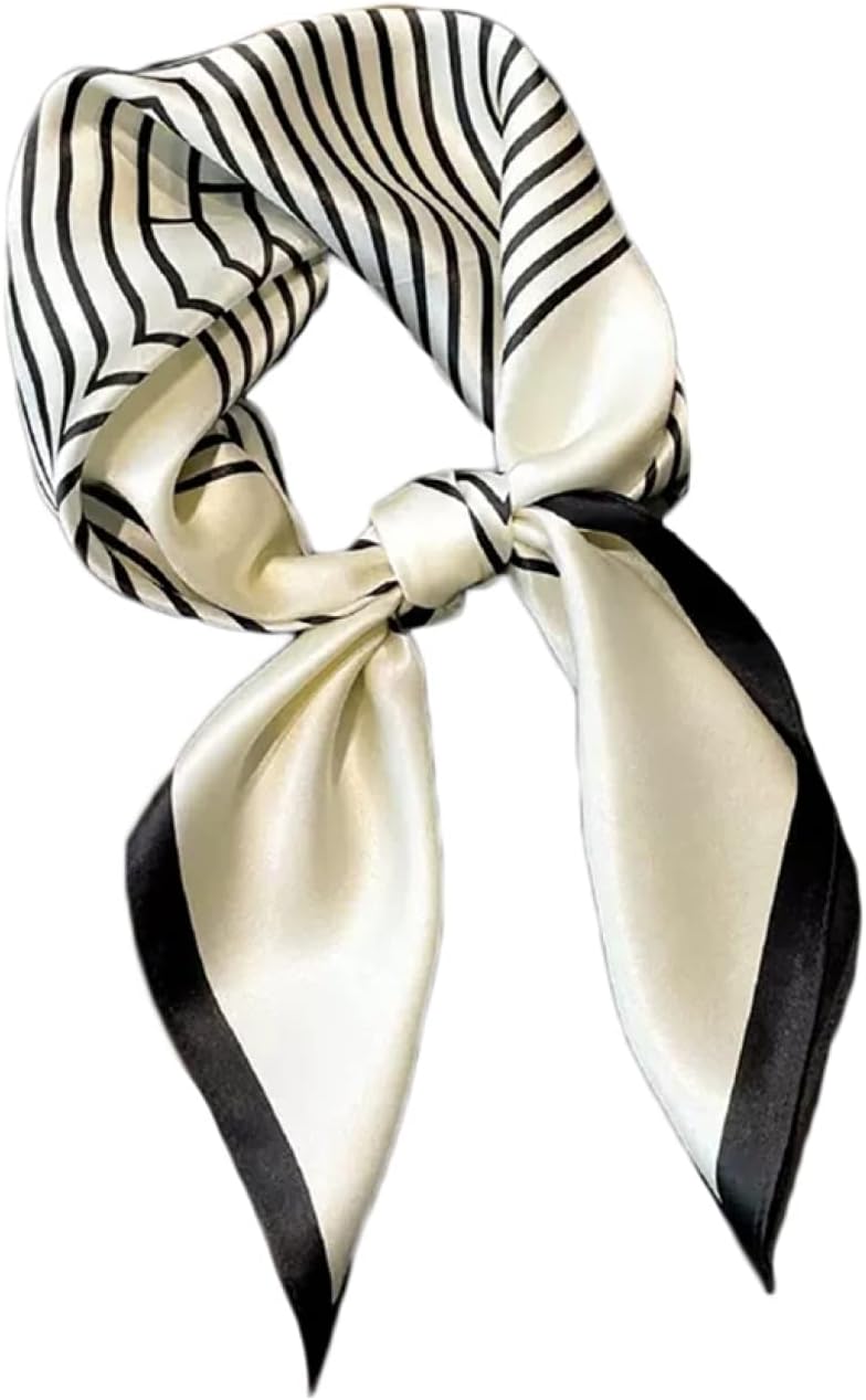 スカーフ レディース 70x70cm シルク風 スクエアスカーフ 制服用 シャツ飾り ネッカチーフ ストール おしゃれ ストライプ柄 滑らか 柔らか 正方形 バッグ飾り 髪飾り 装飾 春秋 夏 フォー