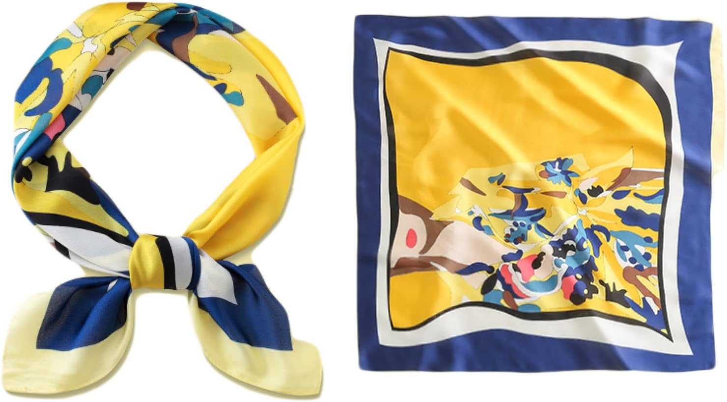 シルク タッチ スカーフ レディース 春 夏 秋 冬 用 シルク風 生地 馬 馬車 柄 カラー 正方形 70*70cm ..