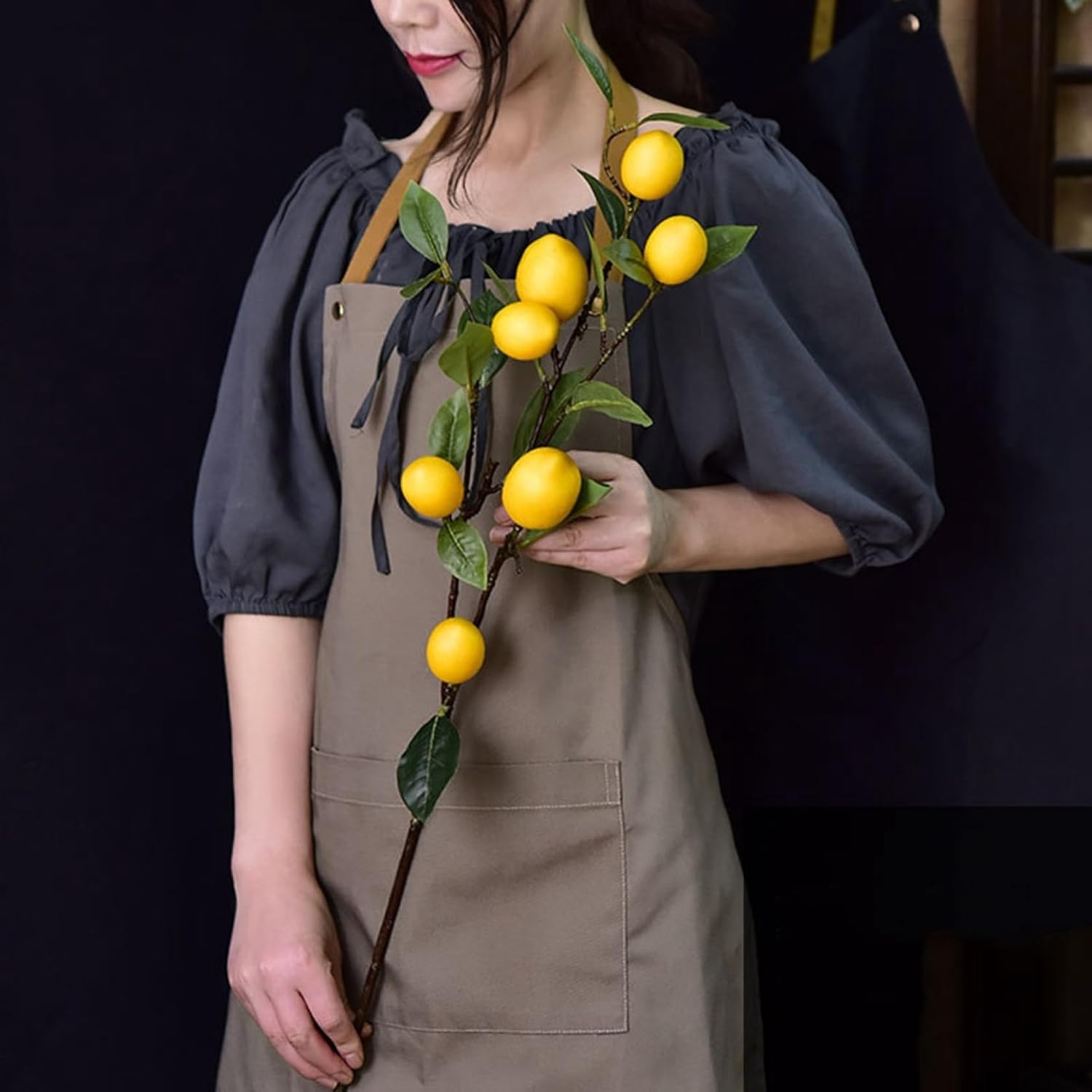 フェイクフラワー レモン 造花 インテリア アートフラワー 枯れない花 花束 リアル フェイクレモンの枝..