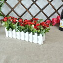 造花セット インテリア カーネーション フェイクフラワー キレイ ブーケ 枯れない花 フェイクグリーン 長さ30cm木の柵 室内室外 ホテル 緑化 撮影道具 結...