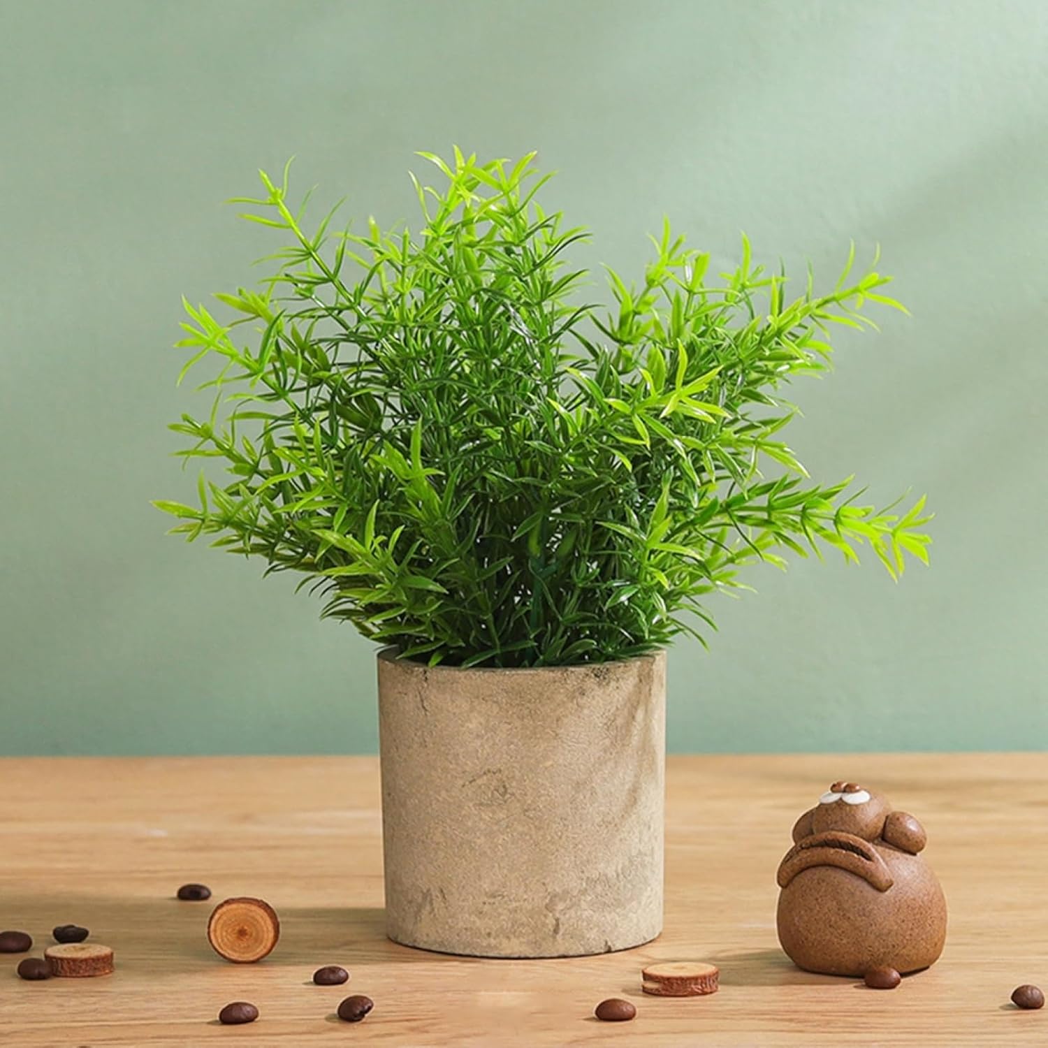 フェイクグリーン ミニ 卓上 鉢植え 盆栽 陶鉢付き 人工観葉植物 本物そっくり 北欧 田園風 インテリア..