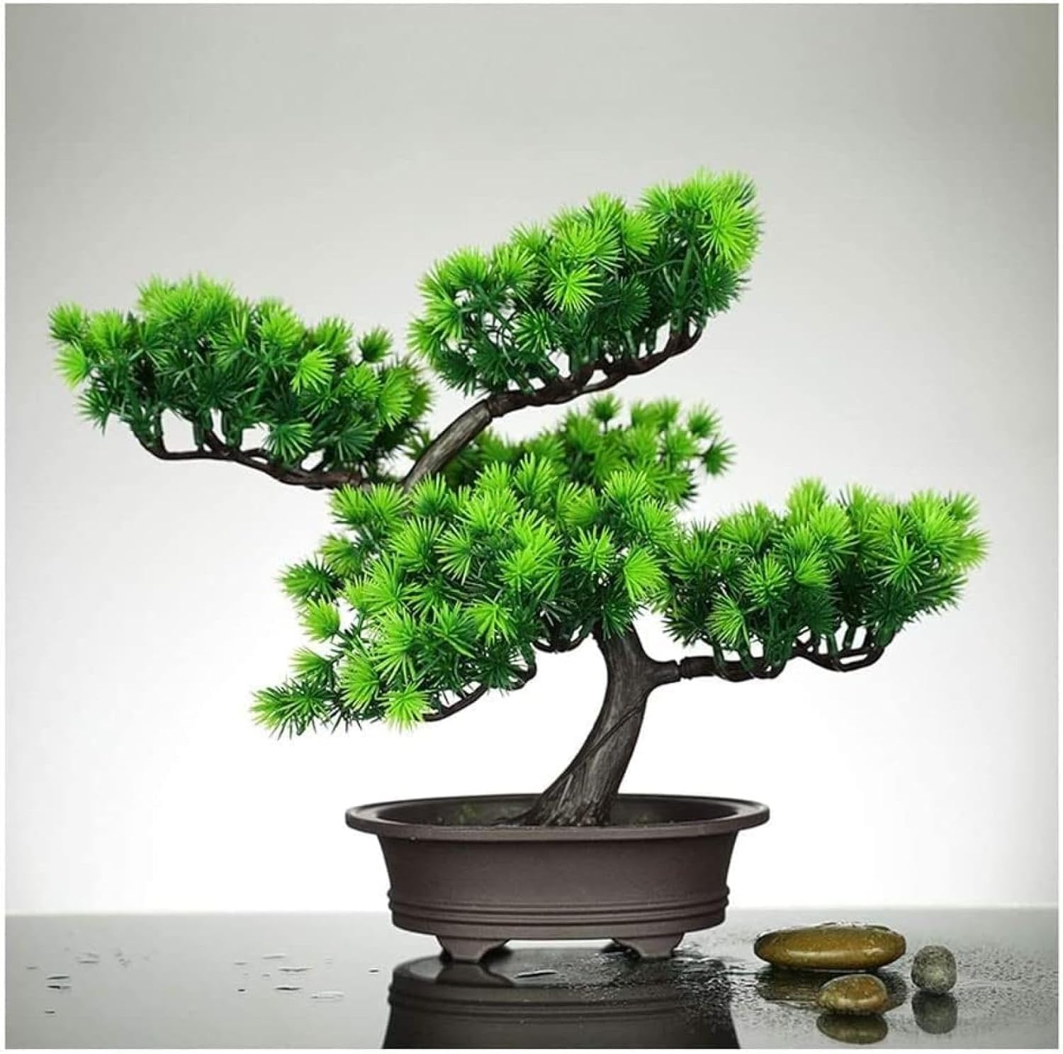 【今日限定、超買得30％OFFクーポン、2度チャンス無し】人工植物 造花リアルなフェイクトロピカル盆栽松の木フェイクプラントデスクディスプレイポット装飾品ホームフェイクツリーデコレーション 観葉植物