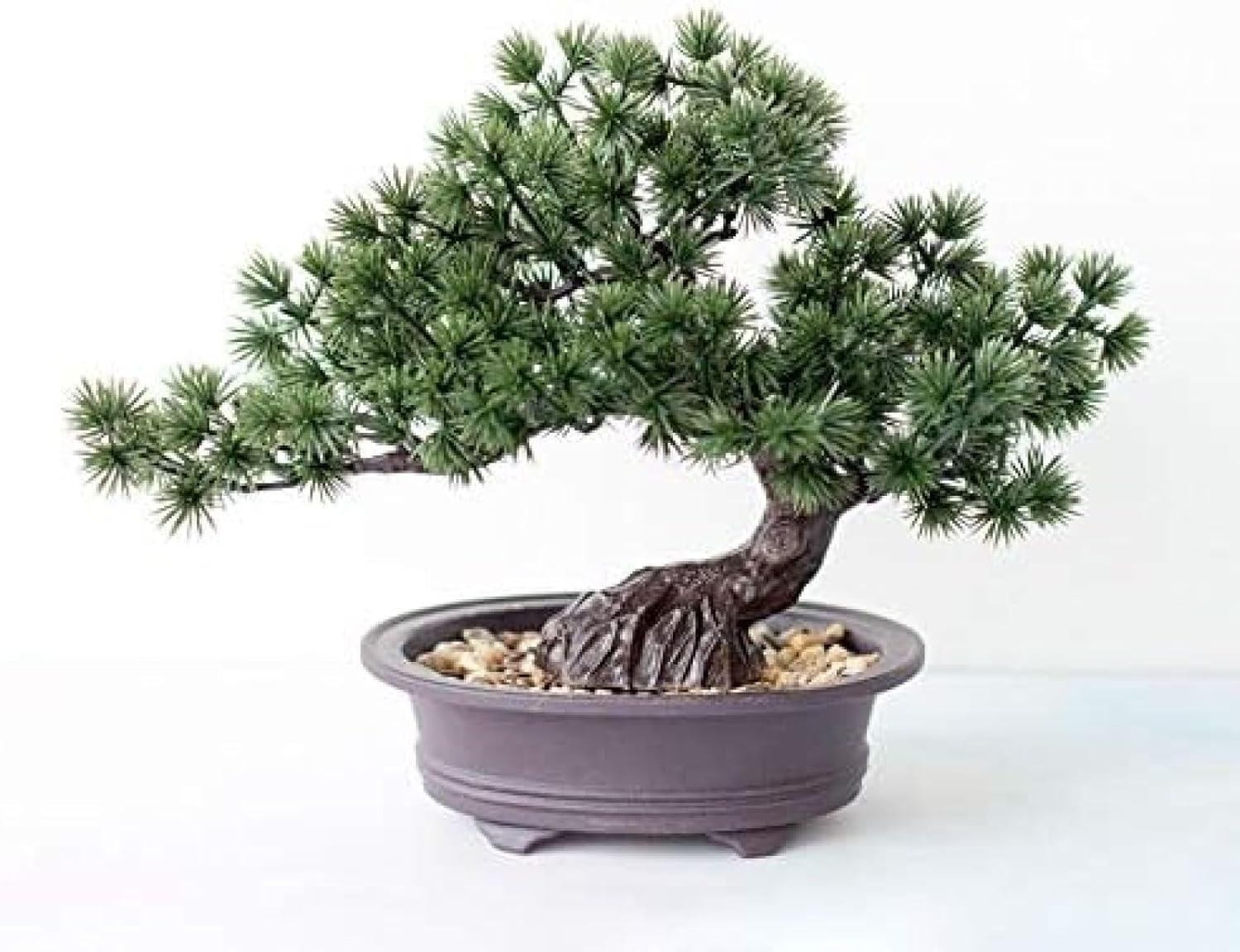 人工観葉植物 人工植物緑の盆栽の木シミュレーション松針サイプレスの植物園/机/家の居間の装飾 人工盆栽