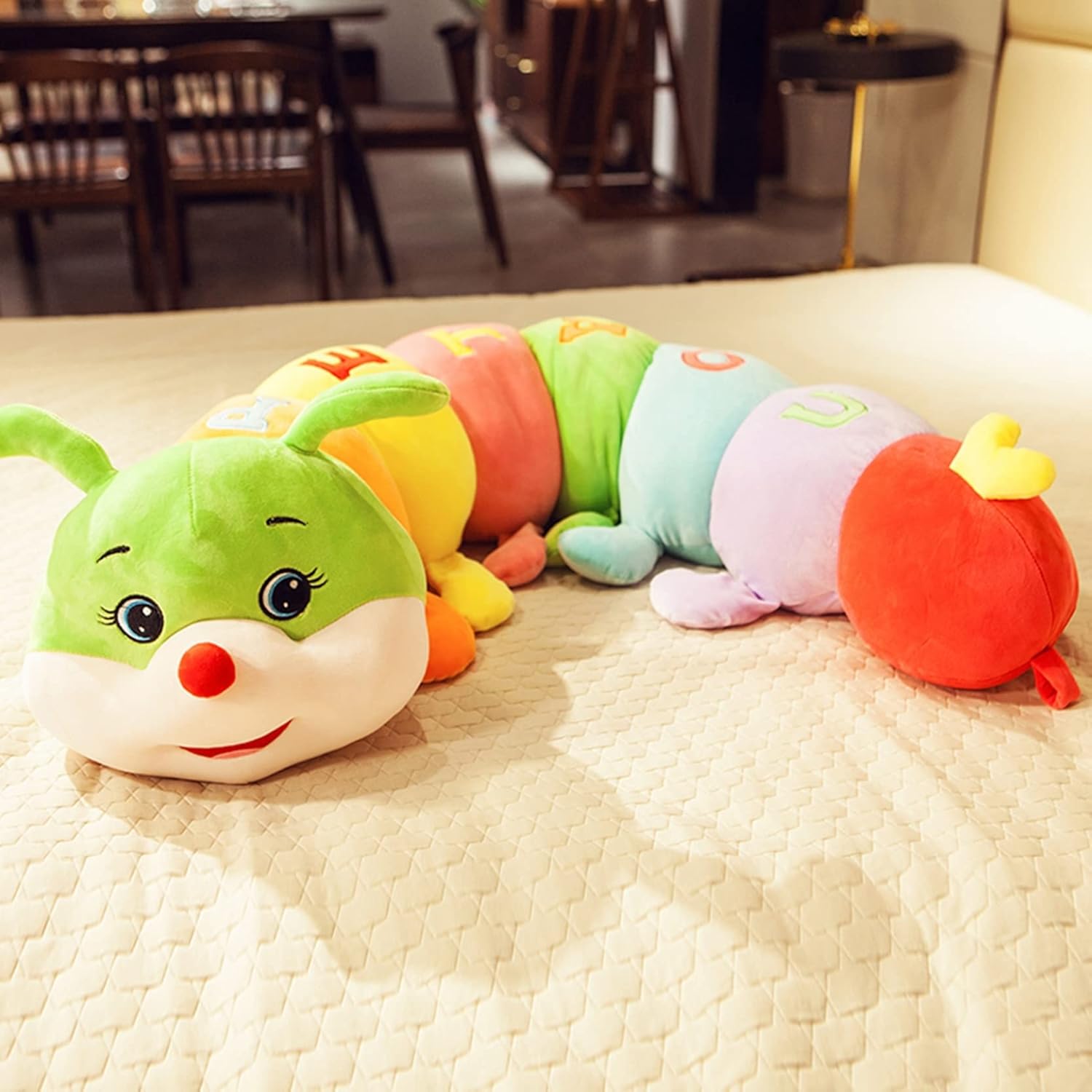 毛虫　ぬいぐるみ　大きい　150cm　カラフル　可愛い　面白い　面白い　韓国　柔らかい　癒し系　清潔　安全　気持ちいい　4歳　誕生日　記念日　萌え　贈り物　抱きぐるみ　うつ伏せクッション(3.0)