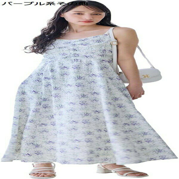 肩リボン キャミ ワンピース レディース 花柄