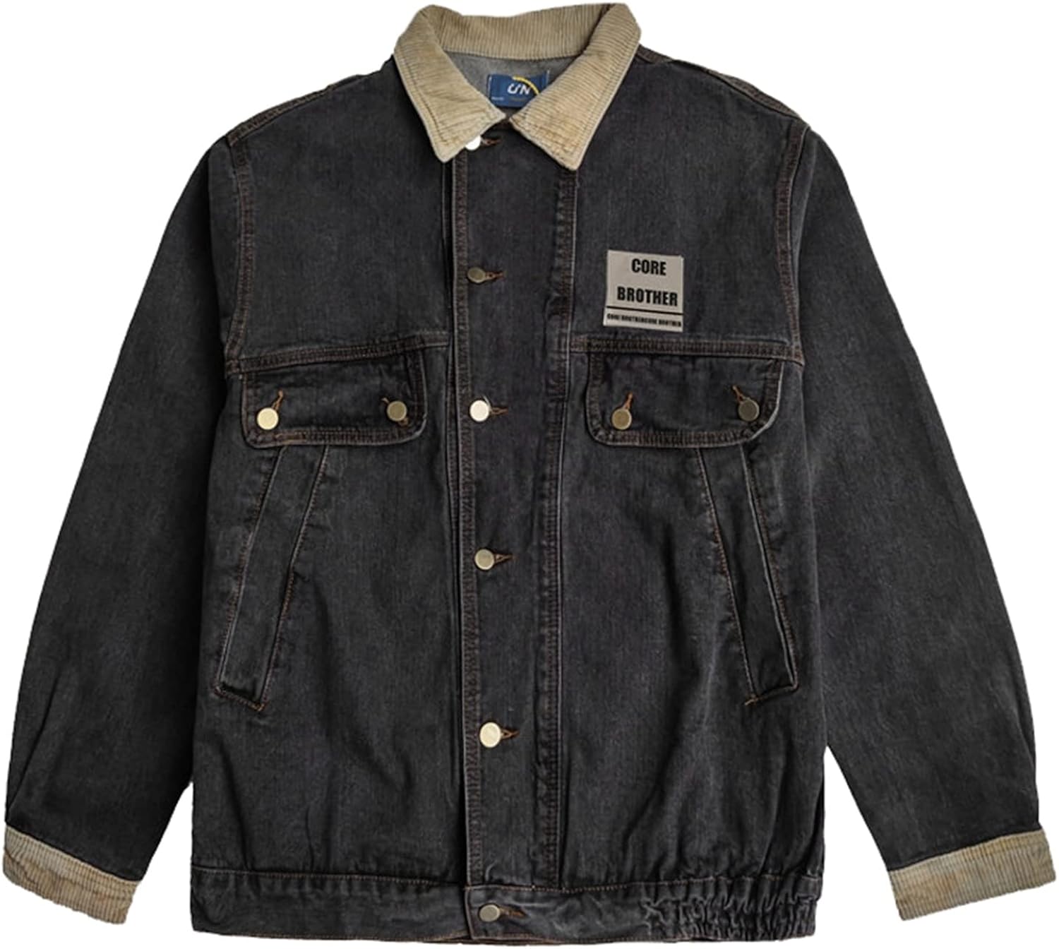 Jumper, Blouson - 【25％OFFクーポン】-2XL　デニムジャケット　メンズ　春秋　防風　防寒　カジュアル　お出かけ　通勤　通学　ジャン　カッコイイ　着回し　ゆったり　大きいサイズ 　ジージャン　おしゃれ　ストリート系　折り襟　ブルー　ブラッ