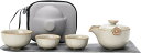 携帯型 茶器セット 収納バッグ付 6種類 ティーセット 茶器揃い 急須セット 湯呑みセット 煎茶器セット 番茶器セット 煎茶道具 ティーポット 茶海 ポータブル...