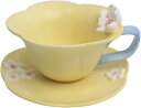 1客セット コーヒーカップソーサー 花 ティーセット 陶器 ウォーターカップ 北欧風 皿セット カフェ食器 フラワー 来客 オフィス用 結婚式 ?影小物 クリス...