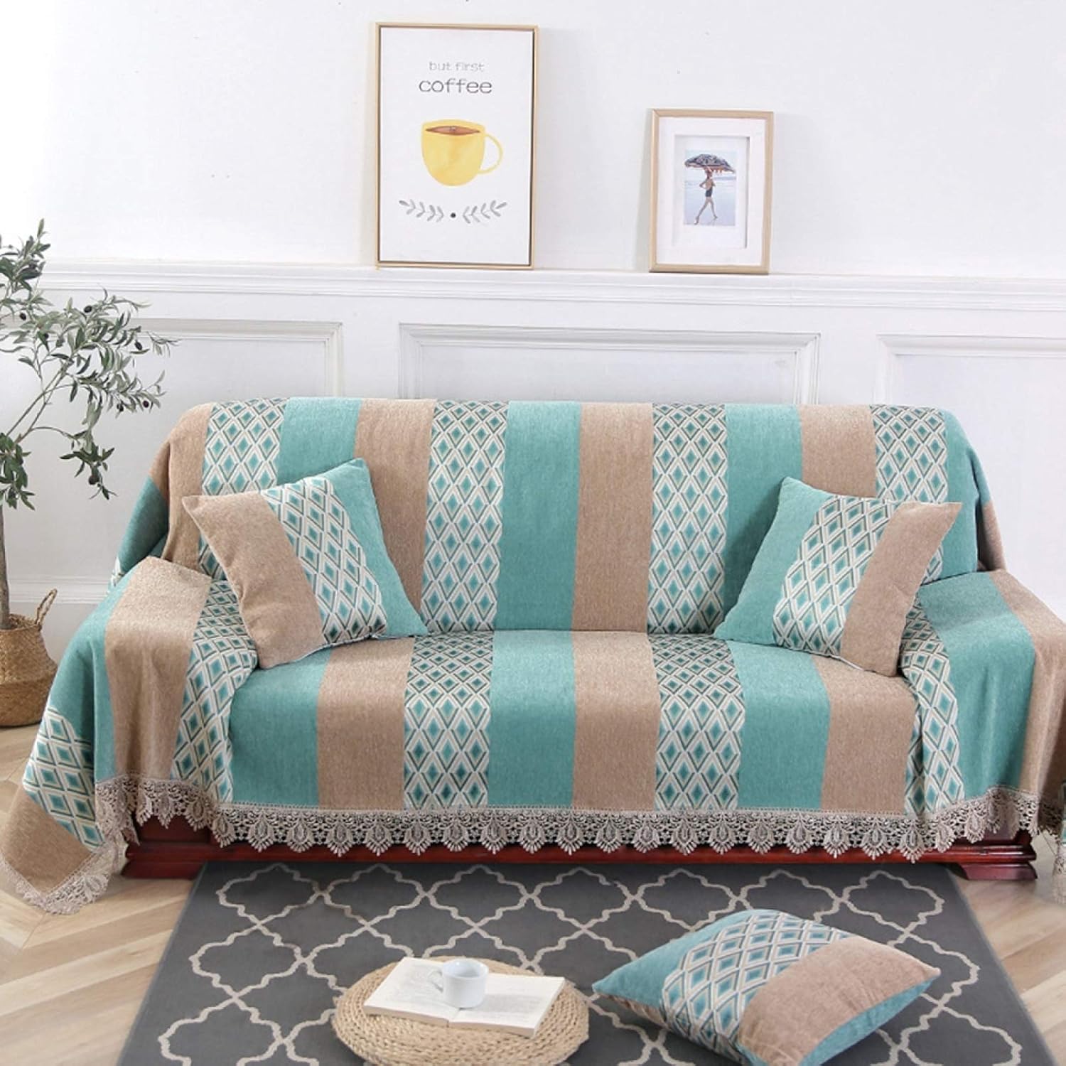 マルチカバー 北欧風 カーペット ソファカバー おしゃれ ラグ ラグマット 四季通用 多機能 ブランケッ..