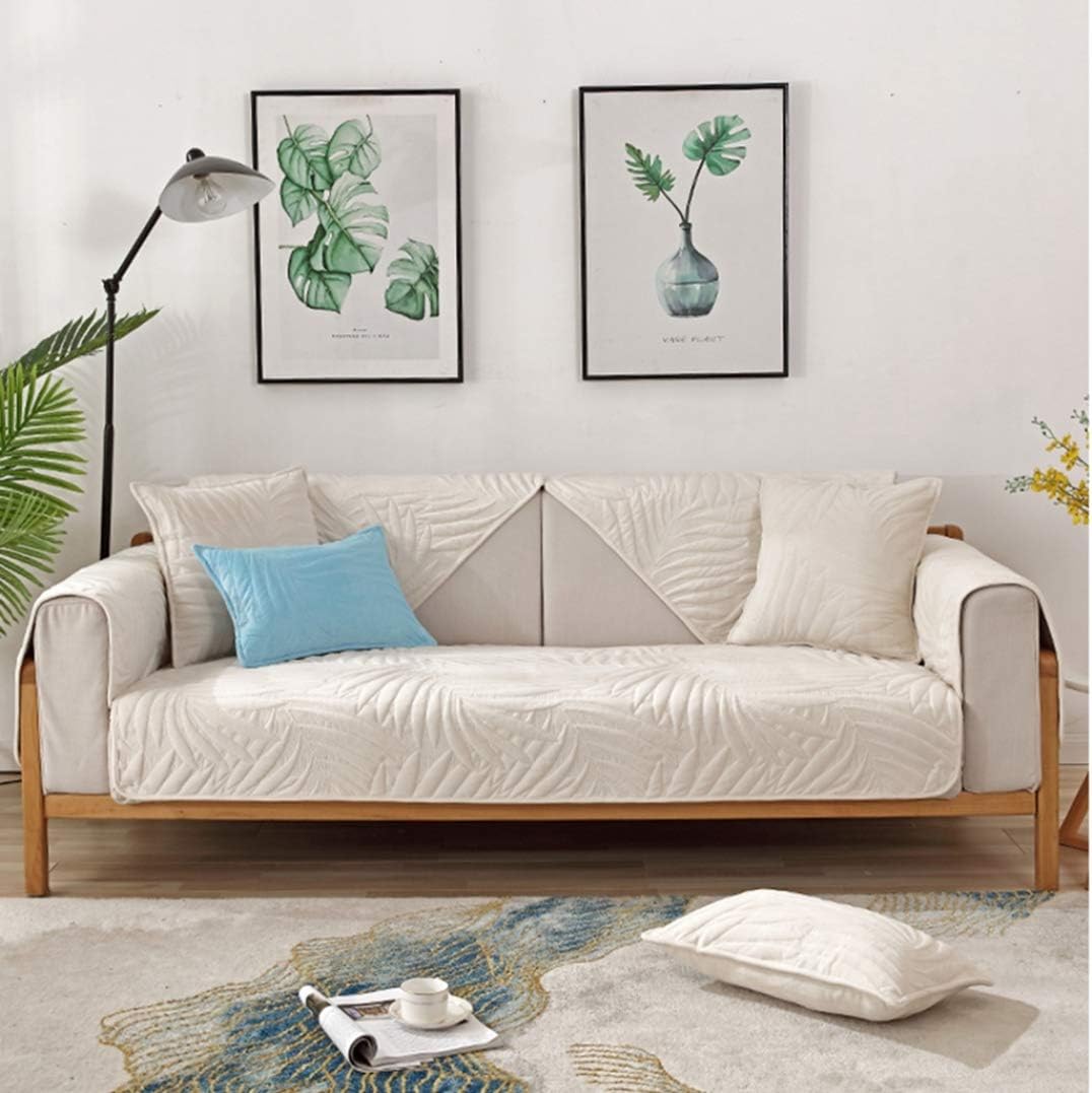 ソファーカバー ラグ こたつ敷 肘付き 肘無し キルティング ソファー保護カバー 替えソファカバー 滑り止め ベージュ 70*180cm 防塵 カウチカバー 室内マット 出窓 洗濯可能 四季適用 北欧 [2]