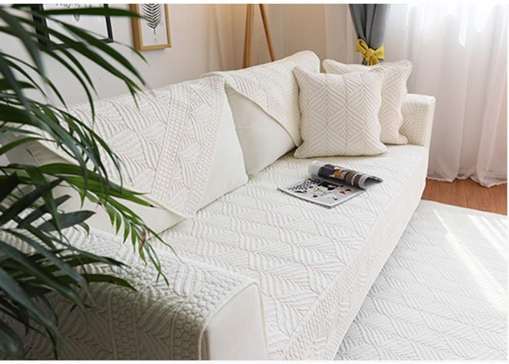 ソファカバー 北欧 西洋式 無地 キルティング コットン マルチカバー和風 110*210cm おしゃれ 滑り止め 肘付き 肘なし 1人掛け 2人掛け 3人掛け 室内マット 汚れ防止 洗える 防塵 傷 [2]