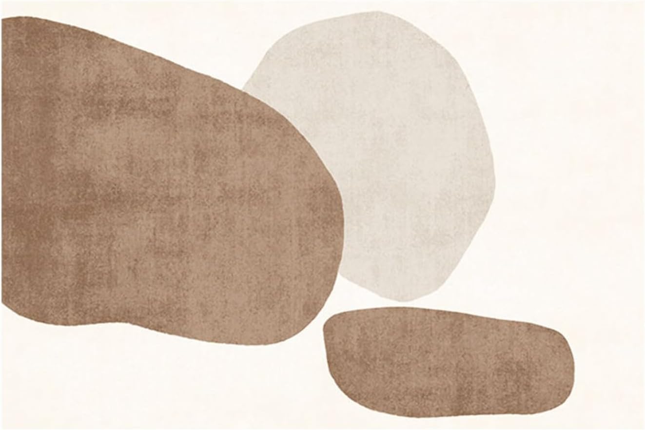 ラグマット 洗濯可 和風 シンプル 抽象的 80x120cm 滑り止め付 オールシーズン 冷房対応 厚さ7mm 軽量 ホットカーペット対応 床暖房対応 防音 低反発 抗菌防臭 インテリア ホール ベッ