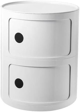 サイドテーブル ベッドサイドテーブル コンポニビリ 多層収納バケット 多機能サイドキャビネット おしゃれ かわいい プラスチック収納 収納ケース 丸型収納キャビネット 多機能 収納ボックス 2/3段