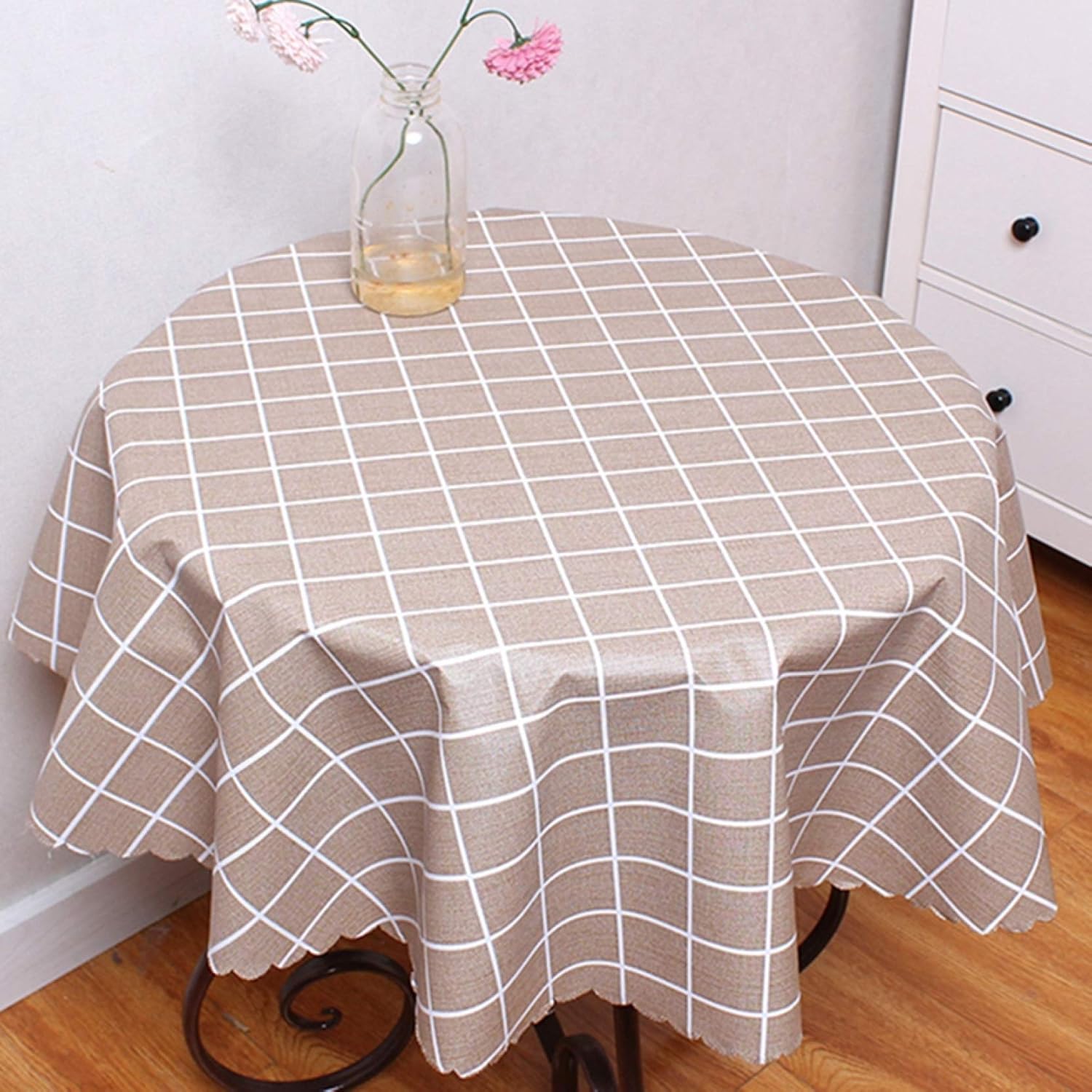 おしゃれ テーブルクロス 円形 ビニール 撥水 60cm ダイニング キッチン テーブルクロス 防水 家庭用 PVC製 テーブルカバー テーブルマット 食卓カバー カラー7 食事テーブルクロス 耐熱