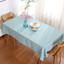 テーブルクロス テーブルカバー 140*180 モノトーン リネン 食卓カバー 長方形 拭ける 麻混風 プレゼント お手入れ簡単 ギフト 無地 麻混風 水色 レ...