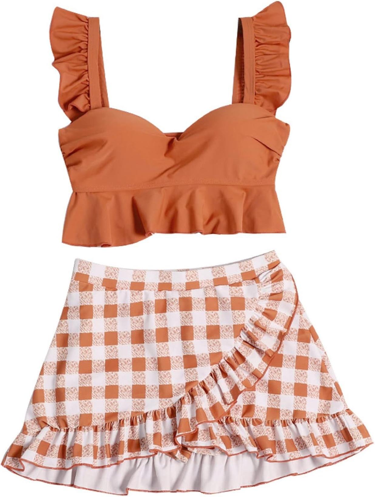 水着 レディース オトナ女子 セパレート ビキニ ラッシュガード 2点セット タンキニ スカート ゆったり 水陸両用 暑さ対策 可愛い ショートパンツ タンキニ オトナ女子 ママ水着 ミセス 大きい胸