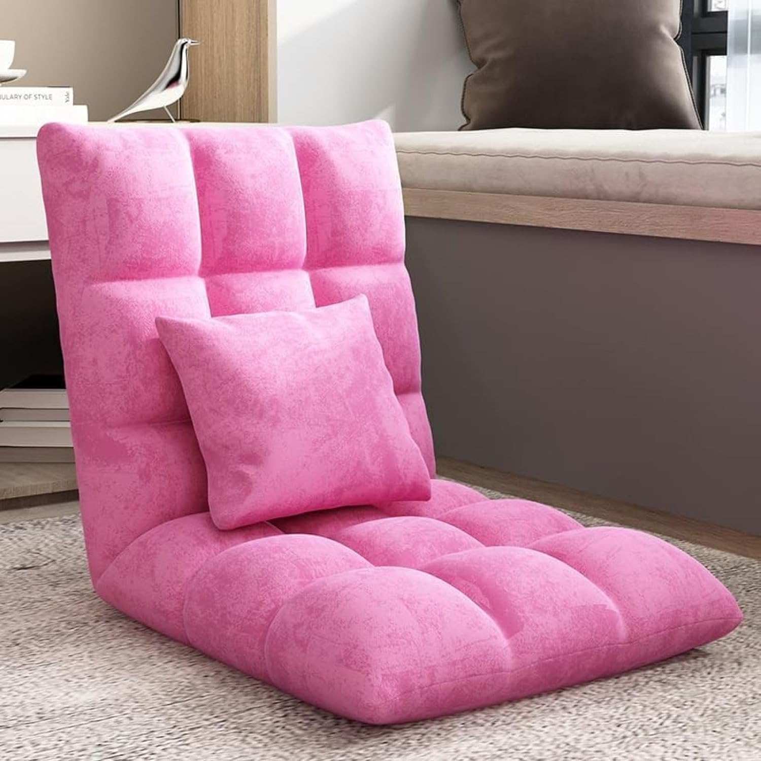 怠なソファ-調節可能なメモリフォームフロアチェア パッド入りゲームチェア 座椅子 フロアチェア お昼寝マット 折りたたみ低反発軽量省スペース怠惰なソファ背もたれ人間工学に基づいたデザインに 調整可能