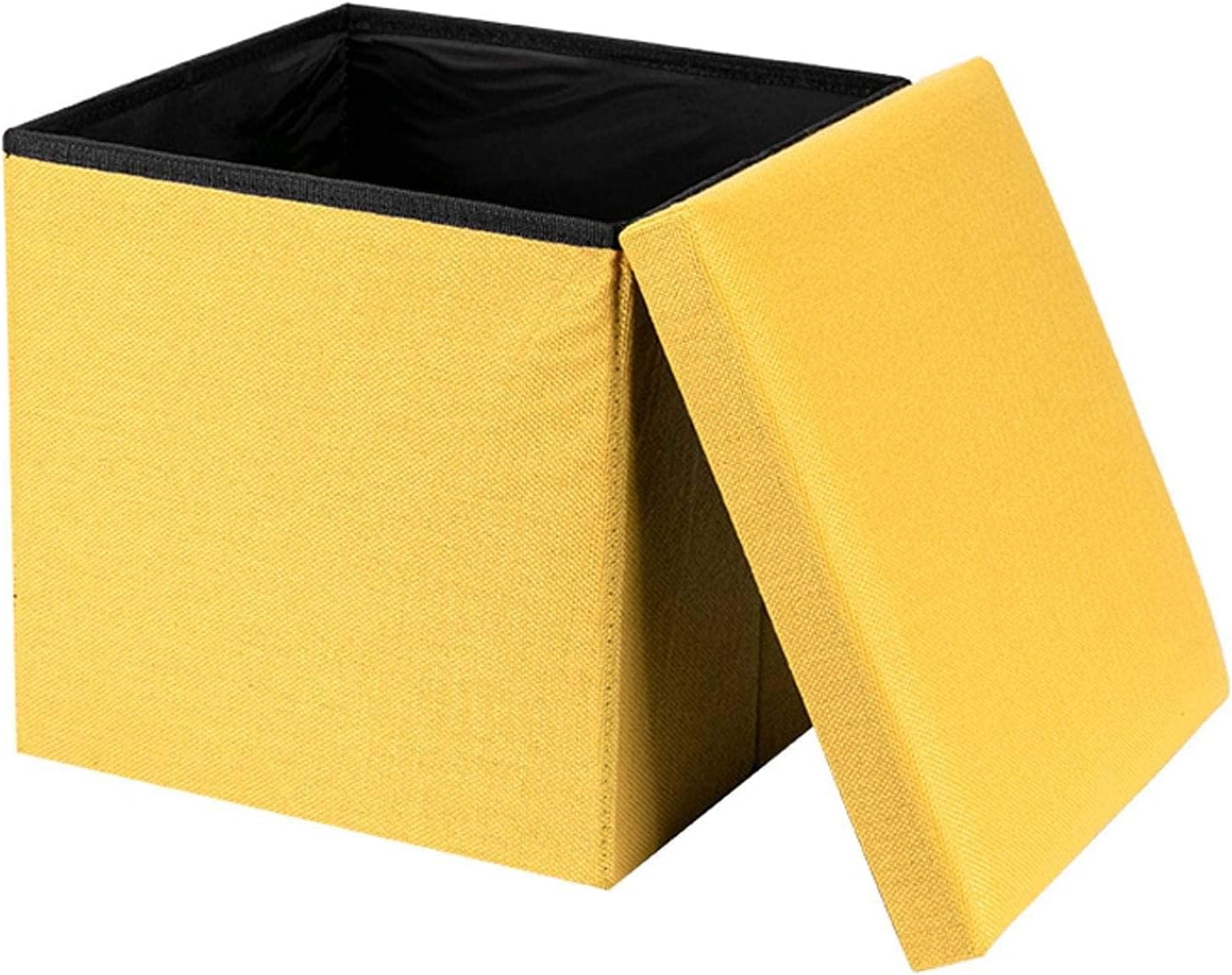 フットスツール、折りたたみ式オットマン、収納フットレストキューブ収納ボックスリネンフットスツールシート、取り外し可能な蓋付き、リビングルーム、廊下、寝室に最適-30x30x30cm-F