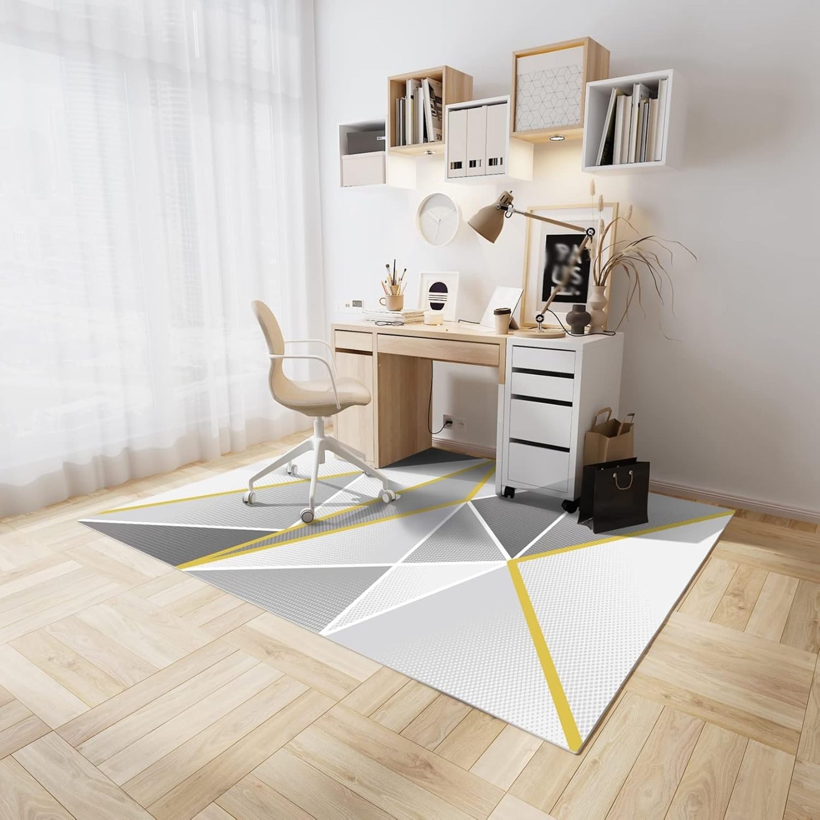 チェアマット 床保護マット デスクマット ゲーミングおしゃれ 騒音対策 ずれない キズ防止 防臭 吸水性..