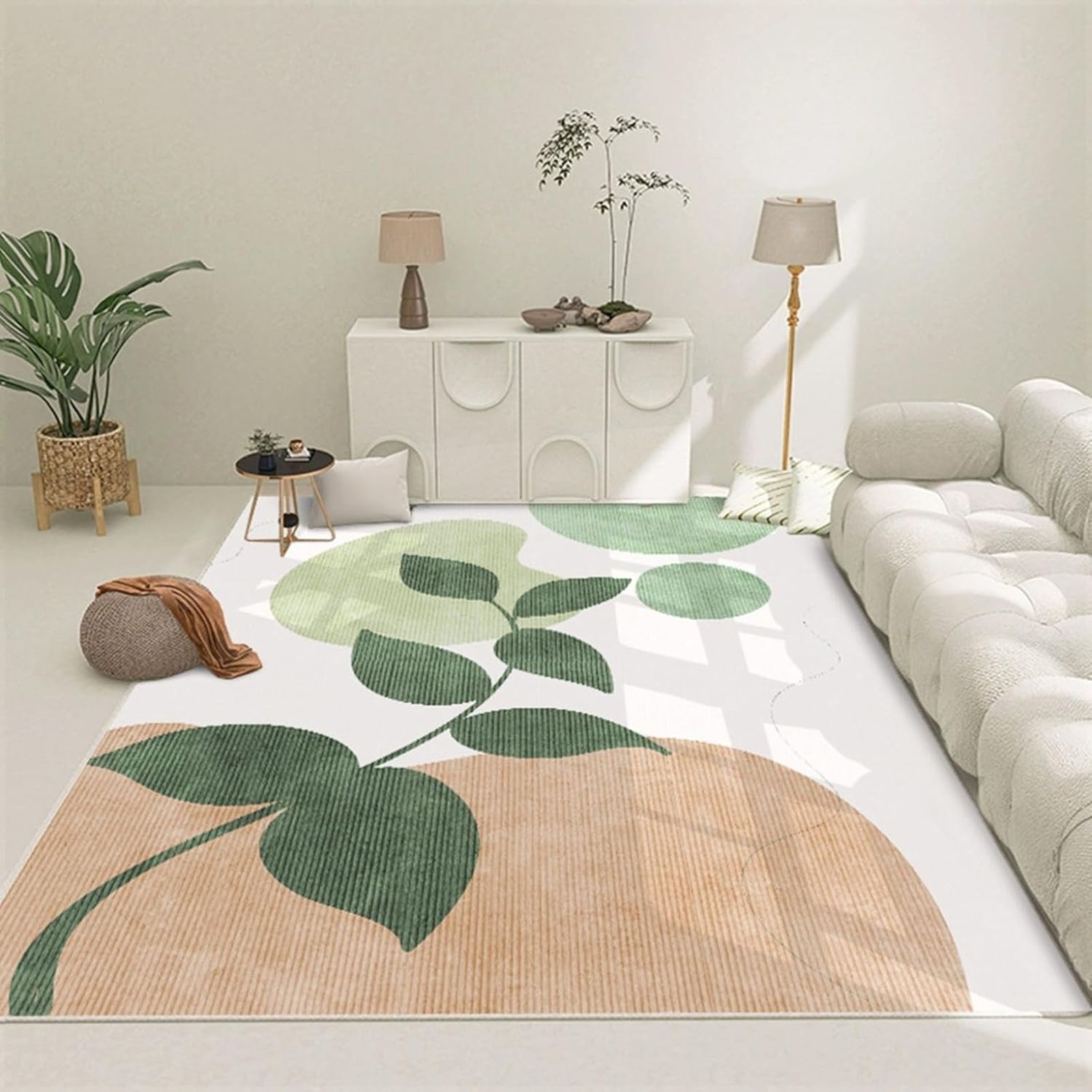 チェアマット デスクマット 葉柄 ゲーミングチェアカーペット 大きめ カーペット マット 長方形 カーペ..