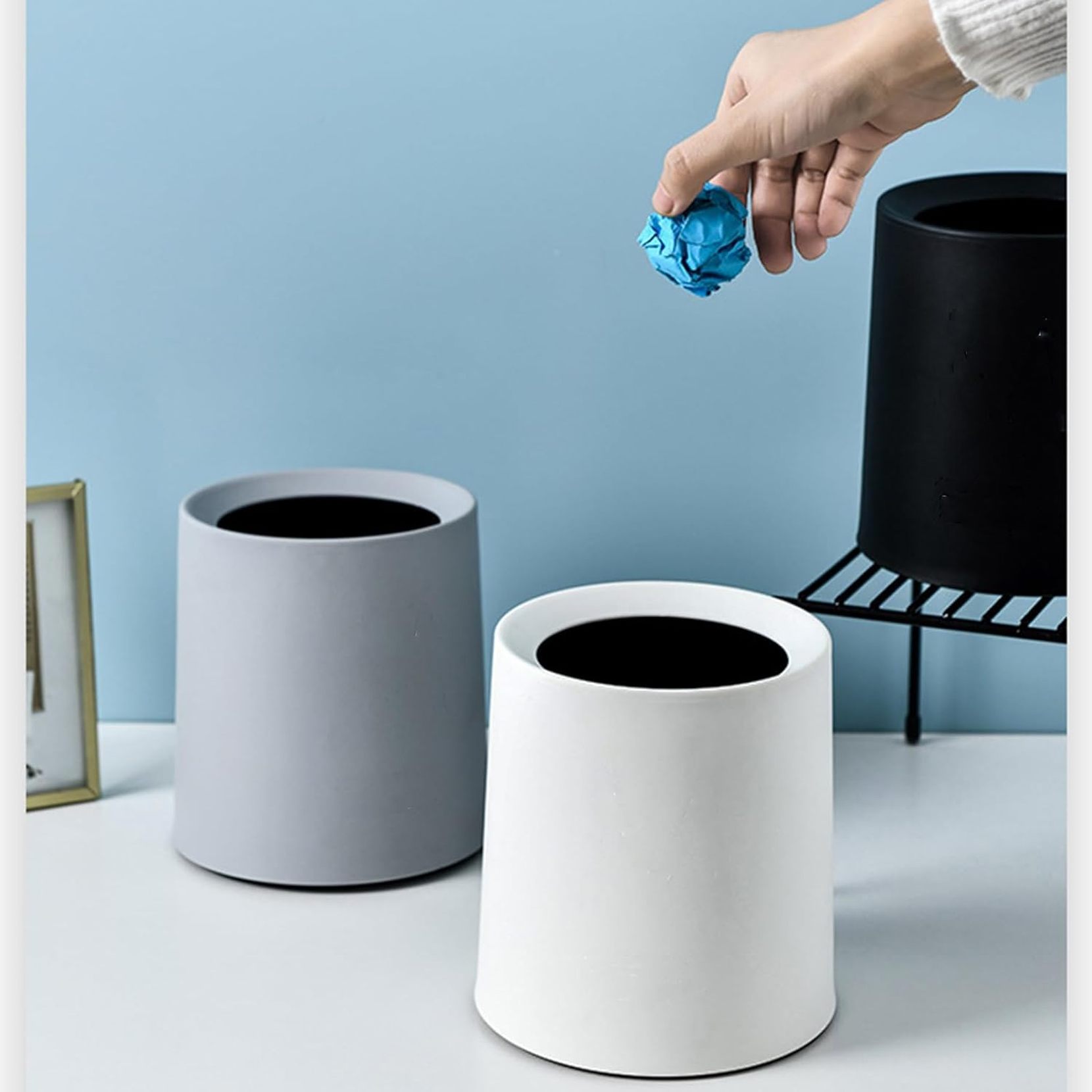 卓上ゴミ箱 デスクトップ ゴミ箱 おしゃれ ミニゴミ箱 ゴミ入れ ゴミ袋 隠せる ミニ 2L 洗面所 寝室 オフィス