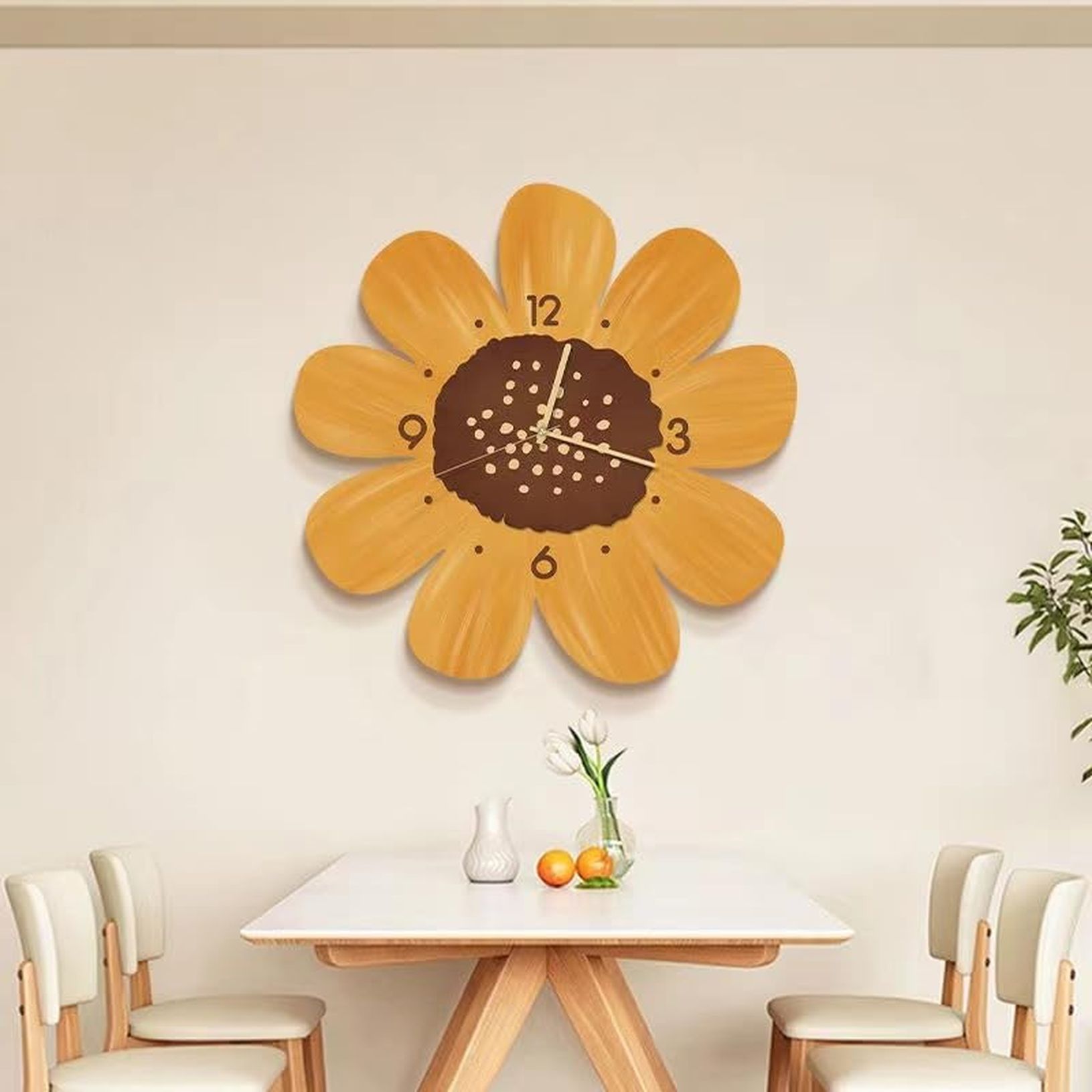 掛け時計 シックでモダンなウォールクロック ウオール時計 グラフィックのかわいい花柄 インテリア ウ..