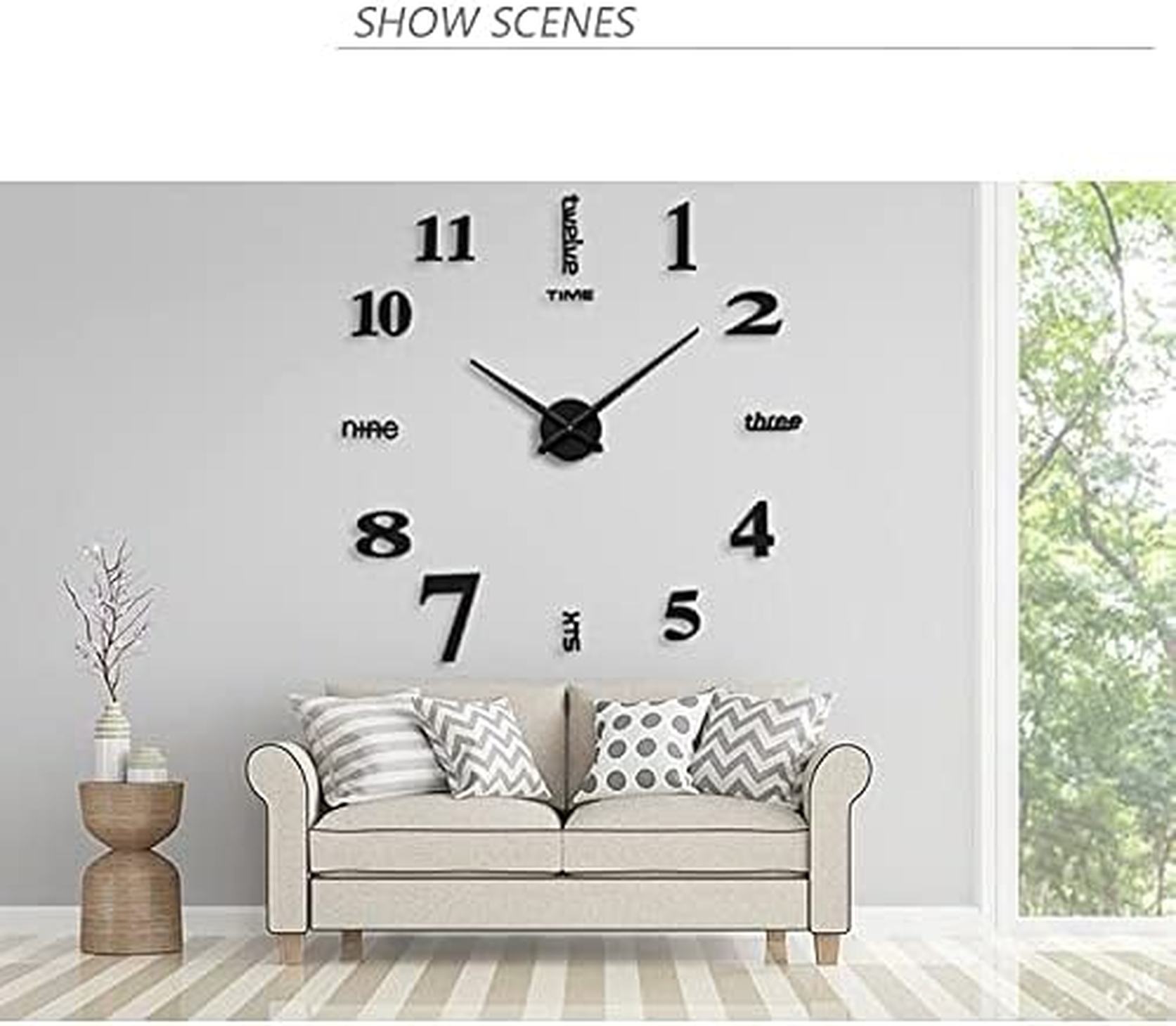 掛け時計 手作り DIY 壁時計 インテリア 室内 ウォールクロック 時計を壁面に自由に設置できる シンプル 部屋装飾 簡単なおしゃれ時計 雑貨 無騒音 部屋装飾 プレゼント 置き時計 アナログ シン [3]