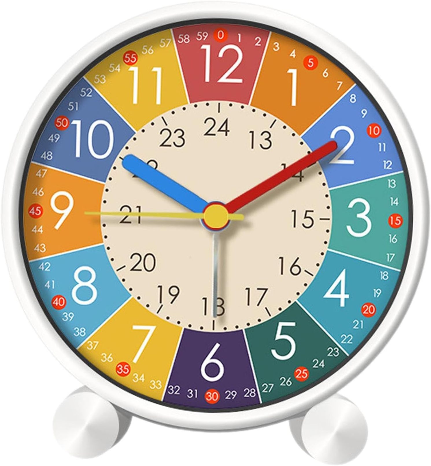 子供用ベッドサイドアナログ目覚まし時計、サイレントムーブメント、 雑貨 無騒音 部屋装飾 プレゼント 置き時計 アナログ シンプルでおしゃれな時計