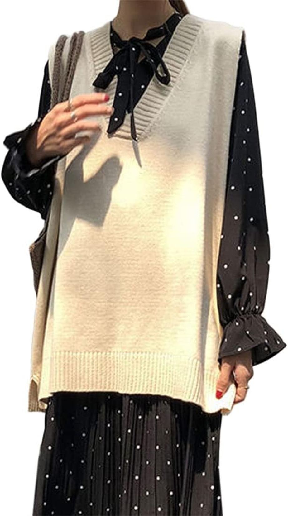 ニットベスト レディース セーター トップス 無地 可愛い 韓国 ゆったり ファッション カジュアル ニッ..